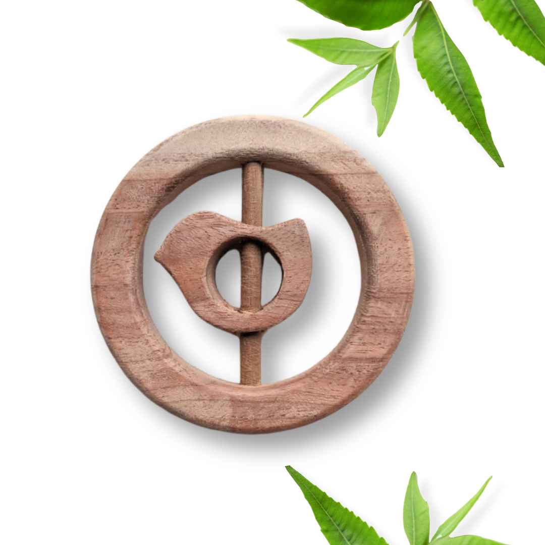 Neem Wood Ring Sparrow Rattle