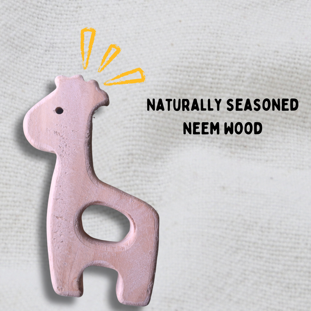 Neem Wood Giraffe Teether