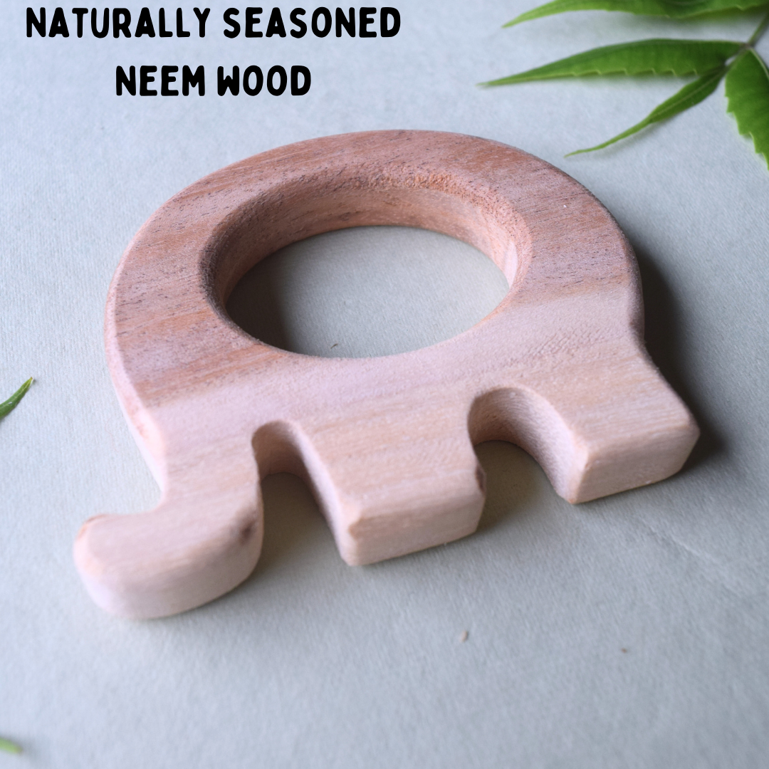 Neem Wood Elephant Teether