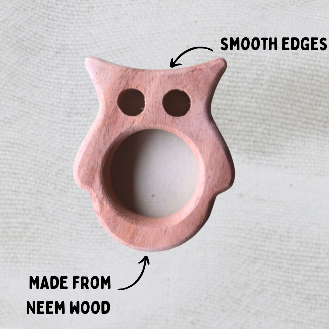 Neem Wood Owl Teether