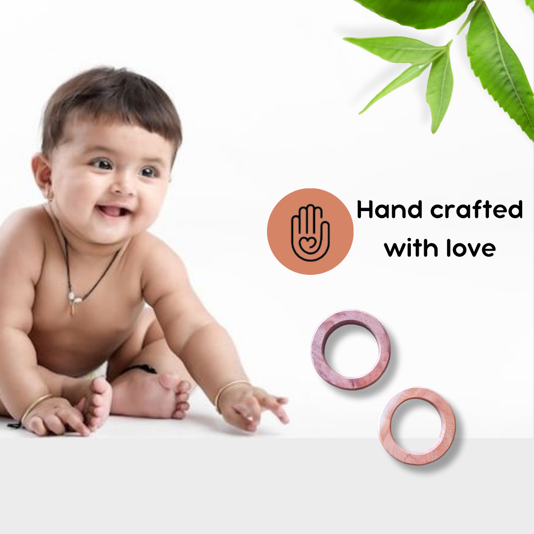 Neem Wood Circle Teether – Set of 2