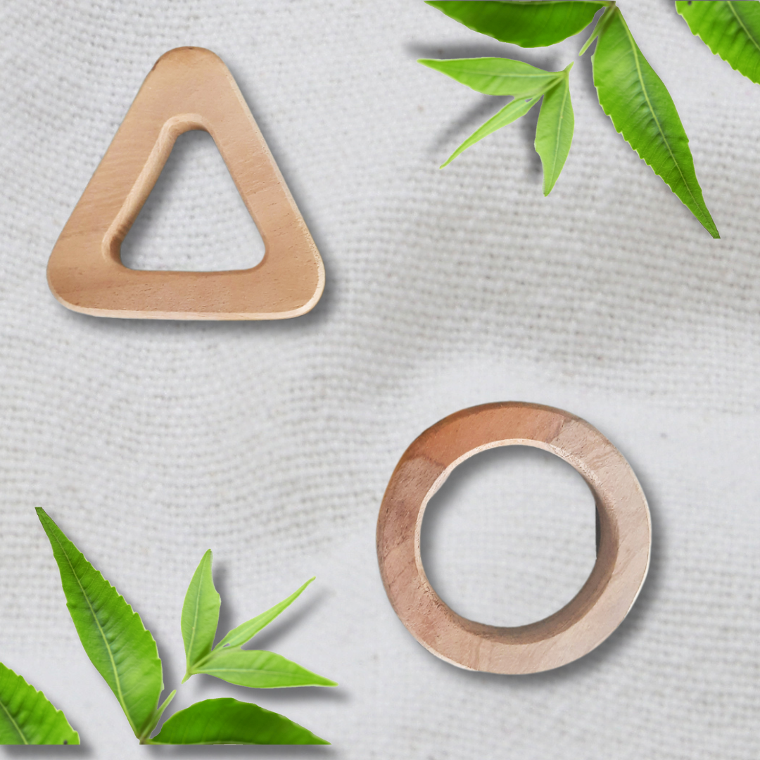 Neem Wood Triangle and Circle Shaped Teethers