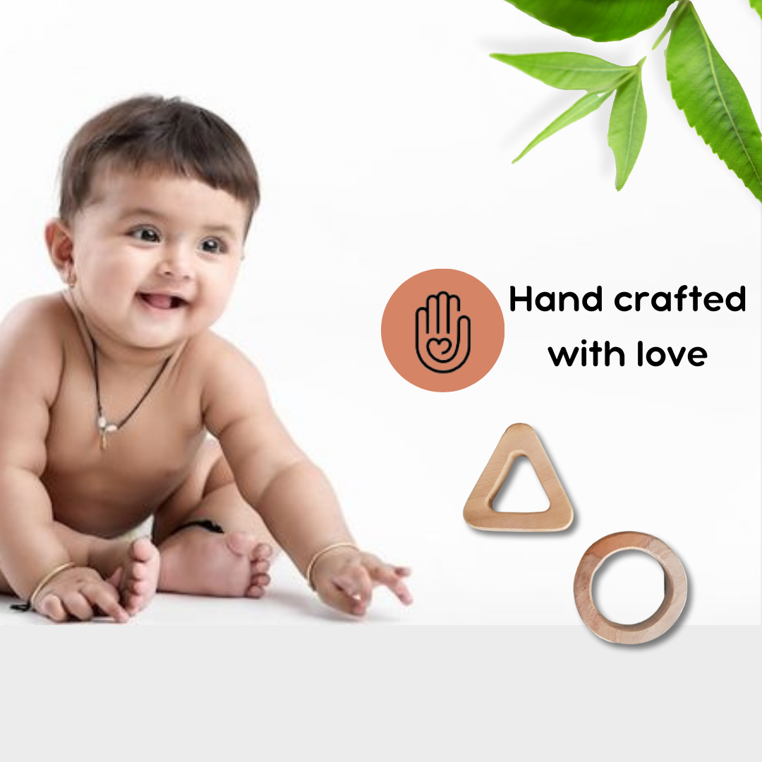 Neem Wood Triangle and Circle Shaped Teethers