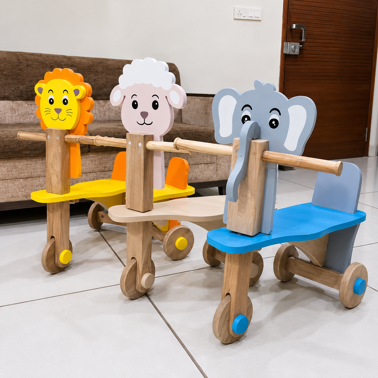 Animal Scooters with Wooden Wheels