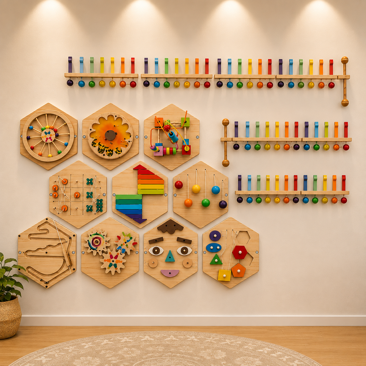 Hexagon Sensory Wall Setup