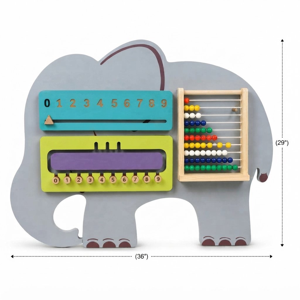 Elephant Shaped Mathematical Sensory Board