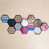 Montessori Hexagonal Wooden Texture Sensory Board with 12 Touch-and-Feel Surfaces for Preschool Children