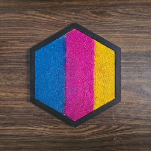 Montessori Hexagonal Wooden Texture Sensory Board with 12 Touch-and-Feel Surfaces for Preschool Children