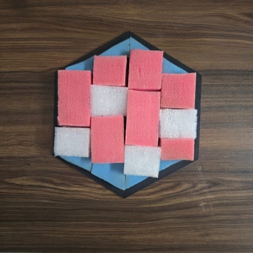 Montessori Hexagonal Wooden Texture Sensory Board with 12 Touch-and-Feel Surfaces for Preschool Children