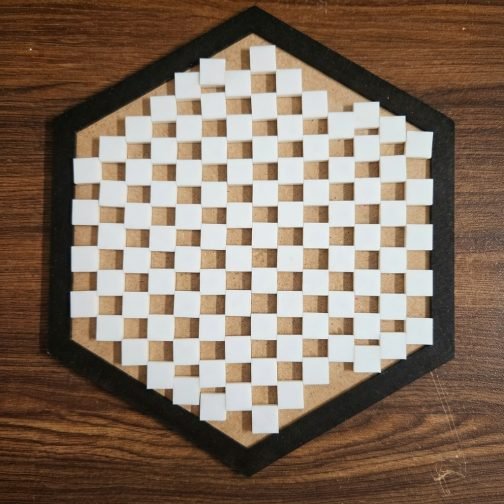 Montessori Hexagonal Wooden Texture Sensory Board with 12 Touch-and-Feel Surfaces for Preschool Children