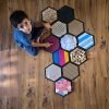Montessori Hexagonal Wooden Texture Sensory Board with 12 Touch-and-Feel Surfaces for Preschool Children