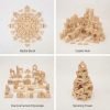 Wooden pieces for imaginative play with natural geometric shapes for children's creative building