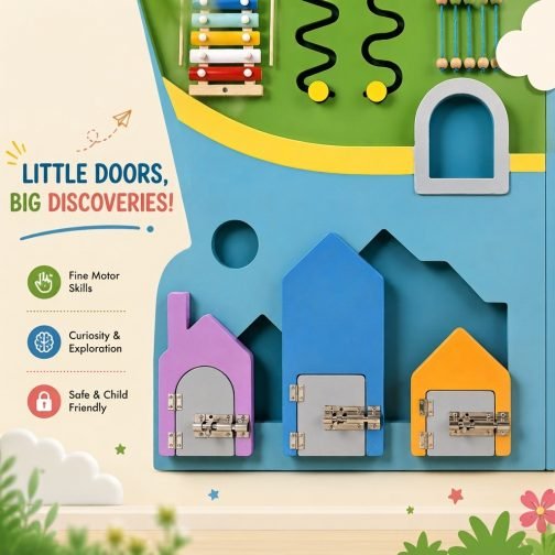 Montessori All in One Wooden Sensory Story Board for Preschool Interactive Learning