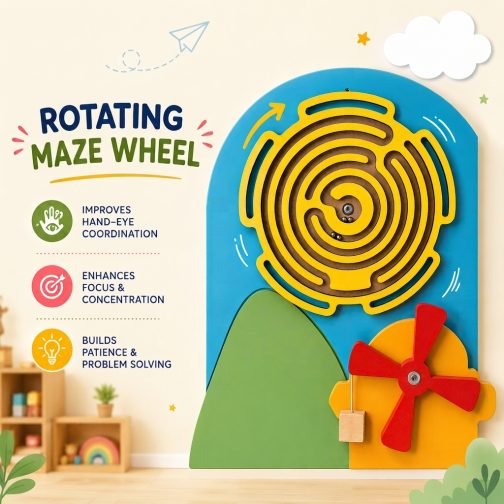 Montessori All in One Wooden Sensory Story Board for Preschool Interactive Learning