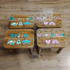 Customised Name Desk personalised wooden kids study table with colourful name letters