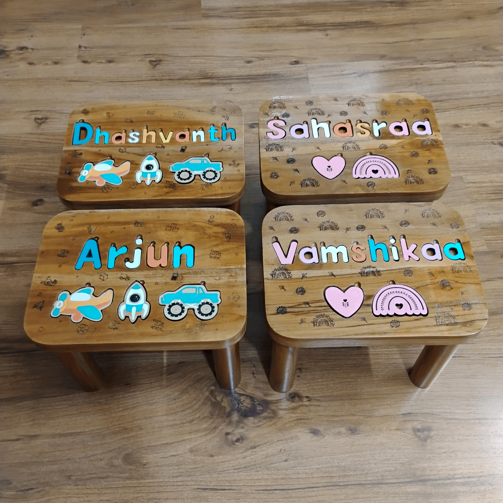 Customised Name Desk &ndash; Personalised Wooden Study Table for Kids
