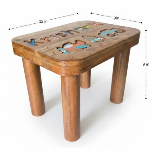 Customised Name Desk personalised wooden kids study table with colourful name letters