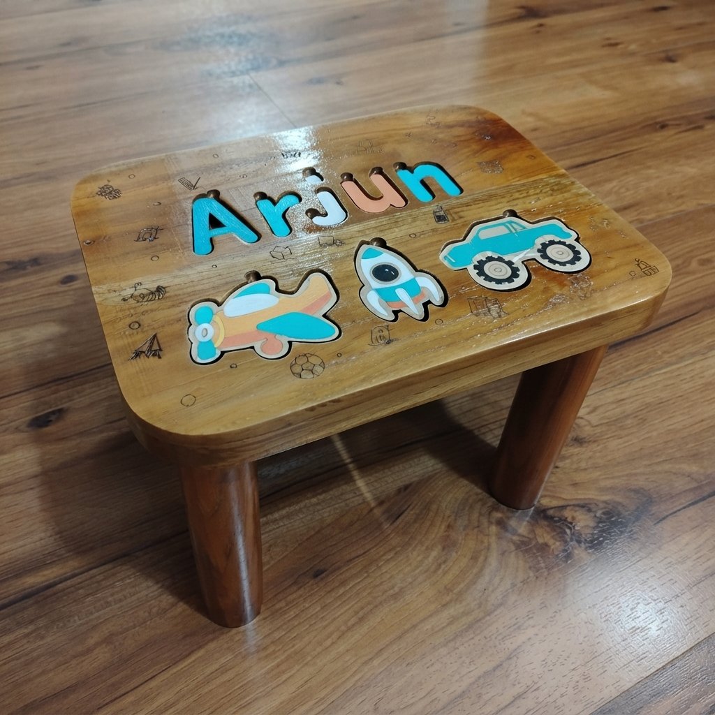 Customised Name Desk &ndash; Personalised Wooden Study Table for Kids