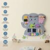 Elephant shaped wooden sensory board with interactive fine motor activities