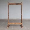 Standing wooden handloom with weaving threads and shuttle for kids creative learning