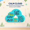 Montessori Calm Cloud Wooden Sensory Board with Rack and Pinion, Bead Positioning and Maze Activities for Preschool Children