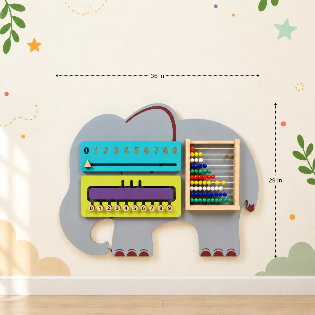 Elephant Shaped Mathematical Sensory Board