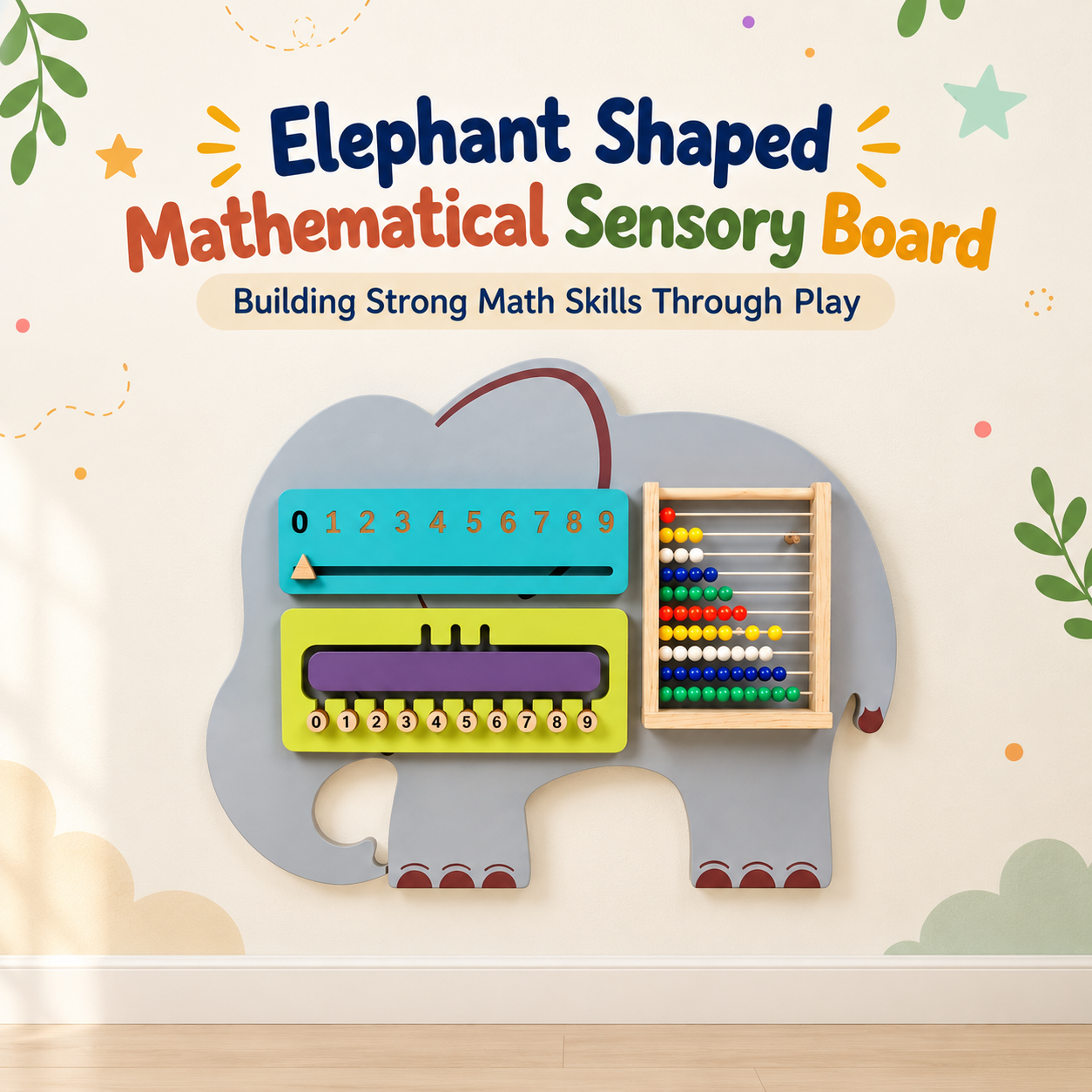 Elephant Shaped Mathematical Sensory Board