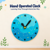 Montessori Wooden Hand Operated Clock Sensory Board for Preschool Time Learning