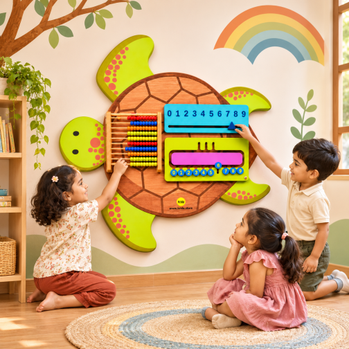 Turtle shaped mathematical sensory board for preschool children by Krida